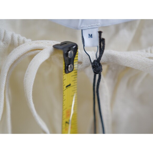 WeWoreWhat On Off Shoulder Top Tie Front Linen Blend Whisper White Sz Medium New - Picture 8 of 10